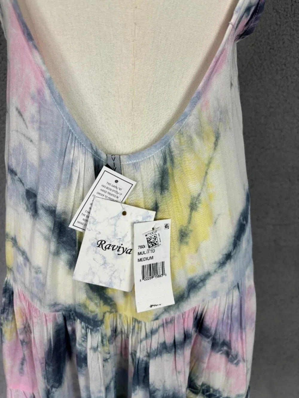 Raviya Tie-Dye-Print Short Swim Cover-up Dress Multicolor Medium New With Tag's.